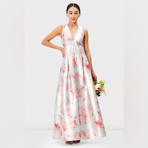 Sachin and Babi‎ Floral Pink and White Sleeveless Watercolor Dress size 0